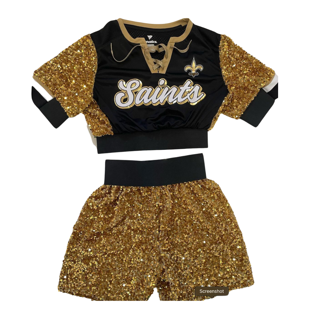 Women's Saints Jersey - Black & Gold 2-Piece Set (Copy)