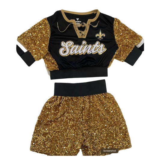 Women's Saints Jersey - Black & Gold 2-Piece Set (Copy)